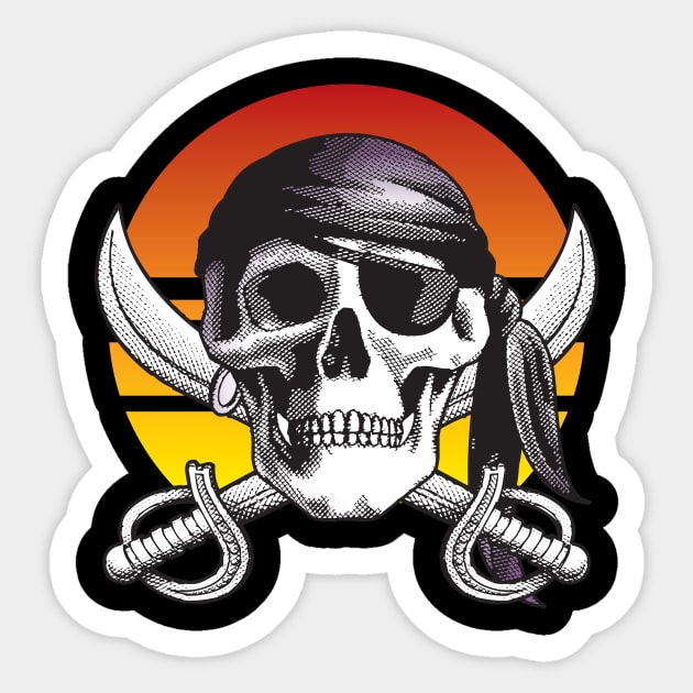 Pirate Shirt - Jolly Roger Sticker by ShirtPro